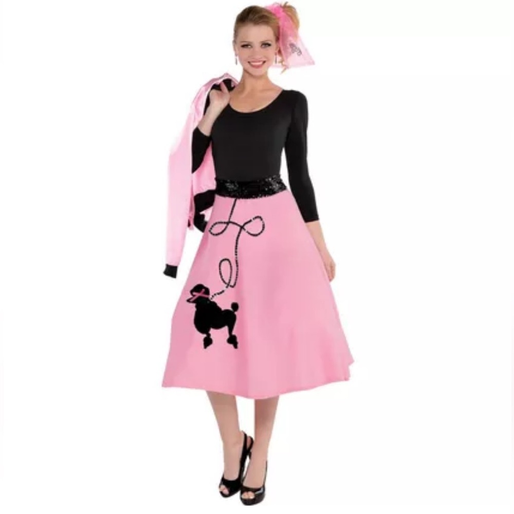 Women’s pink poodle skirt NEW costume size standard (6-12)